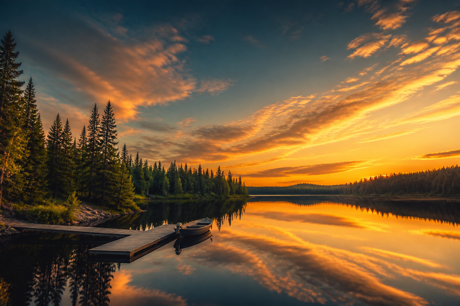 Waterfront at golden hour, Calabogie Ontario